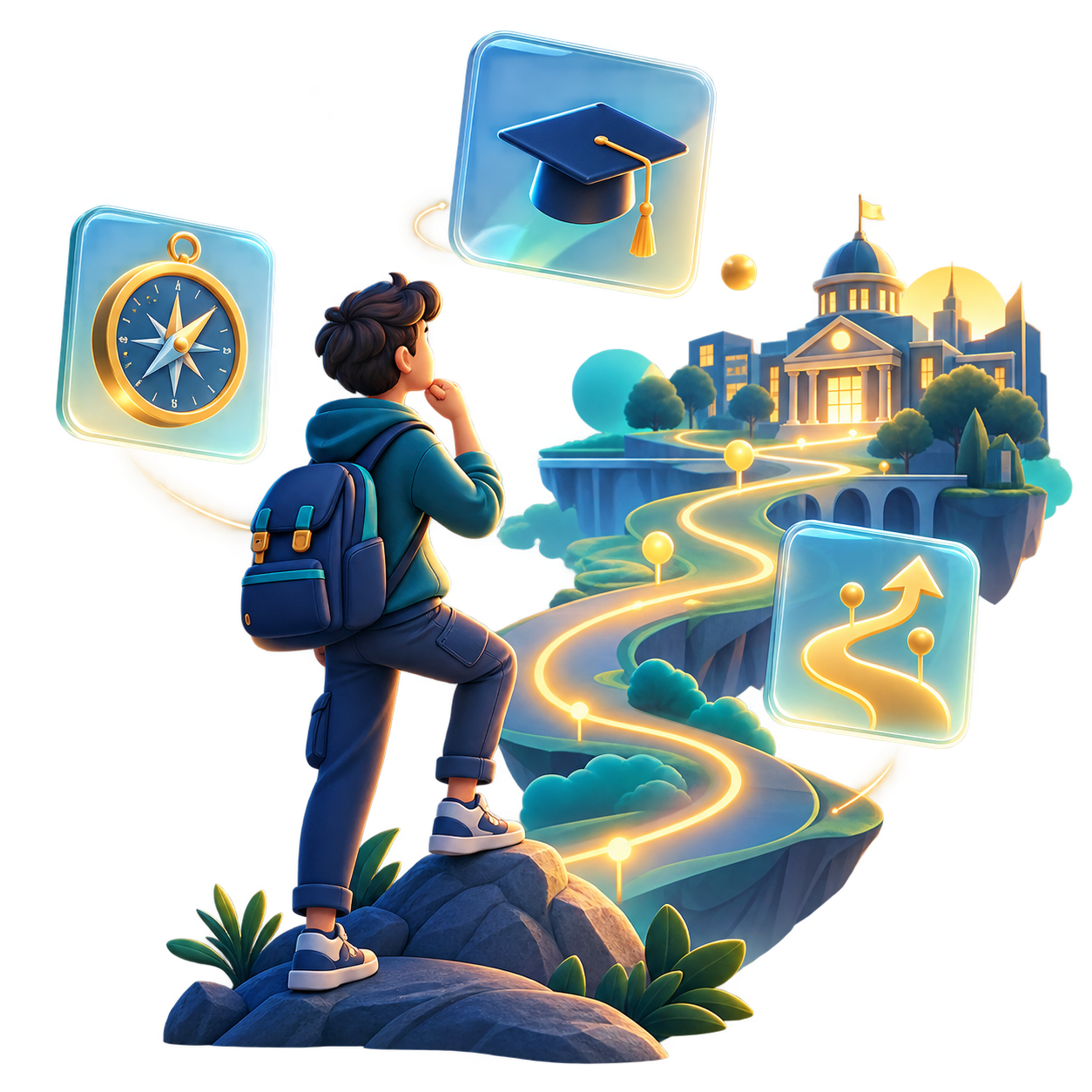 A student exploring academic paths